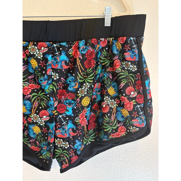 TORRID DISNEY Swim Shorts Bathing Suit Lilo & Stitch Black Floral Hawaiian | 4X - Picture 3 of 8